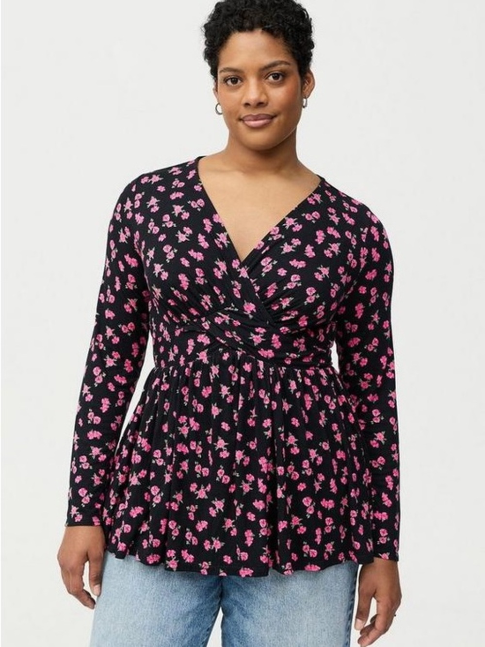 Torrid 0X Twist front slinky babydoll tunic top NWT
